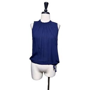 Cloth & Stone Sleeveless Pleated Navy Blue Blouse Size XS